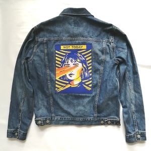 Laser Girl Blue Trucker Denim Jacket Medium NWT